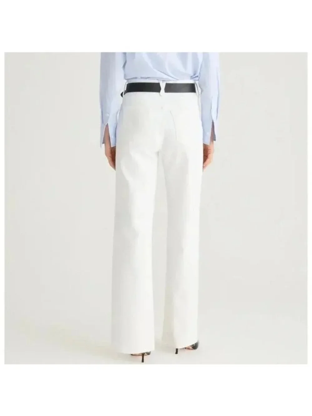 J. Crew Tall Full Length Slim Wide Leg Jean White Relaxed High Rise US 31 NWT